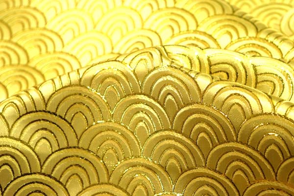 ラメ入りジャガード 青海波