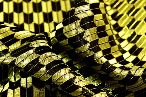 ラメ入りジャガード 矢絣