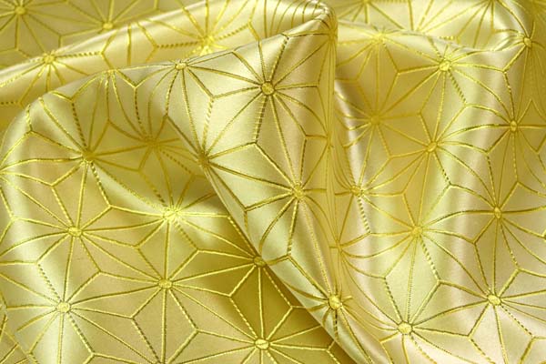 ラメ入りジャガード 麻の葉